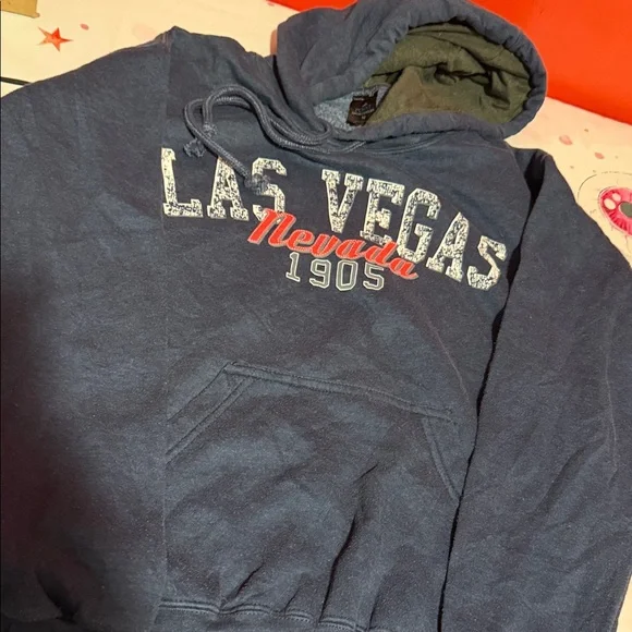 Las Vegas Nevada Blue Hoodie Unisex Sz M (21”P2P  25”) Great Condition - Picture 5 of 5